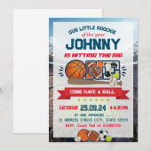 All Star Sport First Birthday Invitation Einladung (Vorne/Hinten)