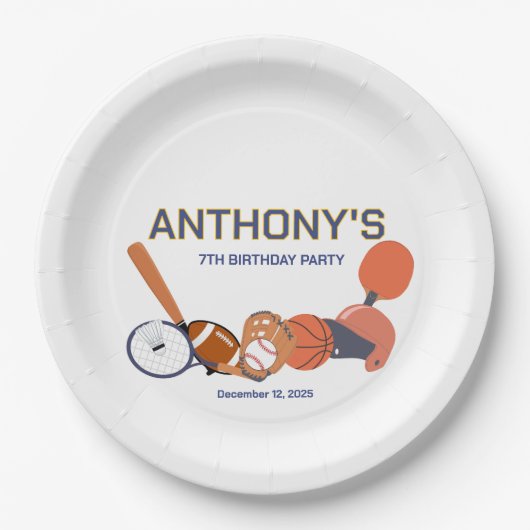 All-Star Sport Geburtstagsplatte Pappteller (Vorderseite)