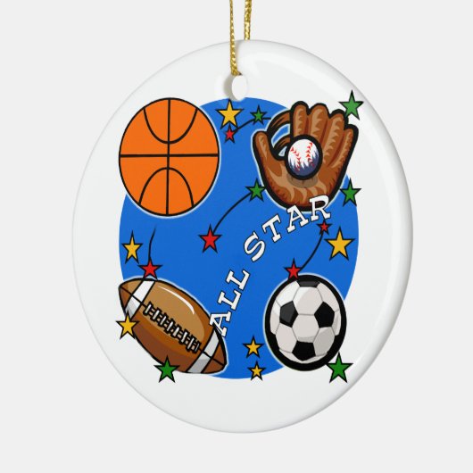 All Star-Sport-T-Shirts und Geschenke Keramik Ornament (Links)