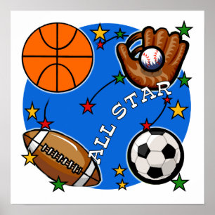 All Star-Sport-T-Shirts und Geschenke Poster