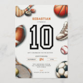 All Star Sports 10th Birthday Invitation for Boys Einladung (Vorderseite)