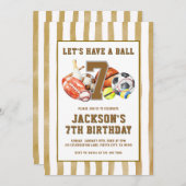 All Star Sports Ball Games Birthday Party Einladung (Vorne/Hinten)