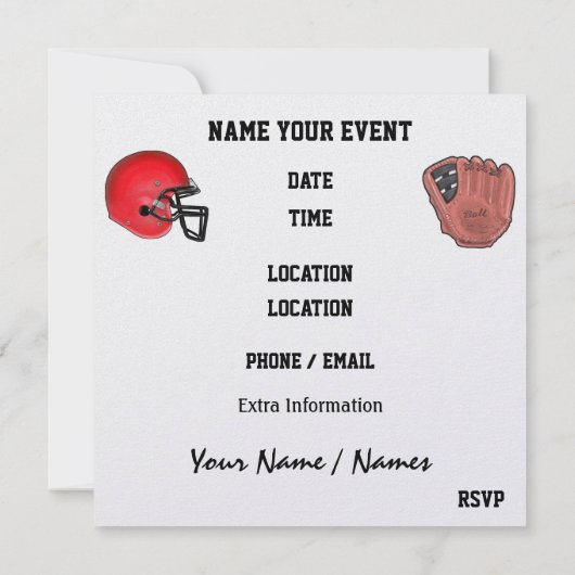 All Star Sports Banquet / Event Einladung (Rückseite)