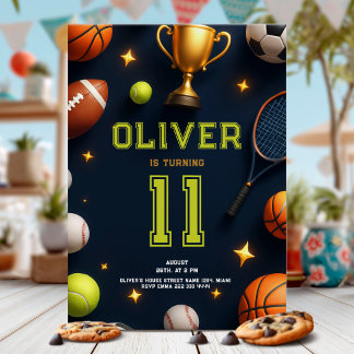 All Star Sports Birthday Party Einladung
