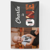 All-Star Sports First Birthday Foto Banner (Vertikal)