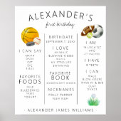 All Star Sports First Birthday Meilenstein Poster (Vorne)