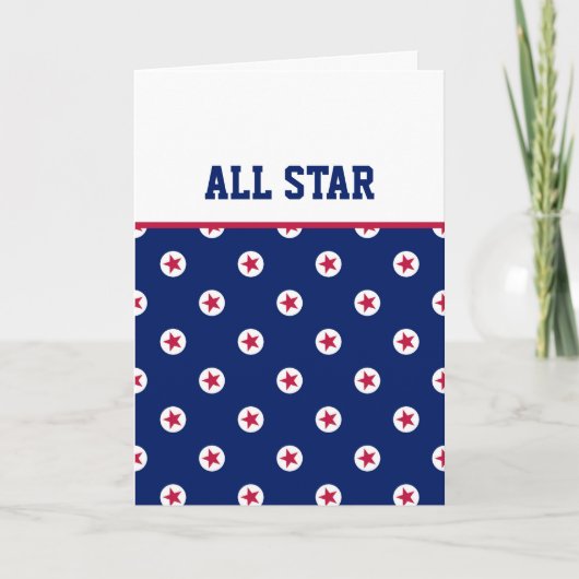 ALL STAR Sports Red White Blue Team Coach Karte (Vorderseite)