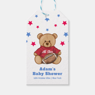 All Star Teddy Bear Fußball Sport Baby Shower Geschenkanhänger
