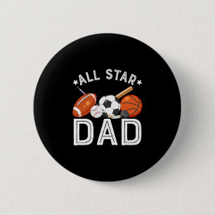 All Star Vater des Geburtstagsjungen Sketll Fußbal Button