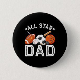 All-Star-Vater des Geburtstagsjungen Sketll Fußbal Button