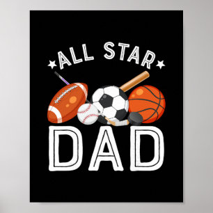 All-Star-Vater des Geburtstagsjungen Sketll Fußbal Poster