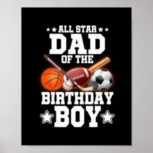 All Star Vater des Geburtstagsjungen Sketll Fußbal Poster