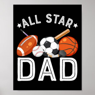 All-Star-Vater des Geburtstagsjungen Sketll Fußbal Poster