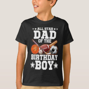 All Star Vater des Geburtstagsjungen Sketll Fußbal T-Shirt