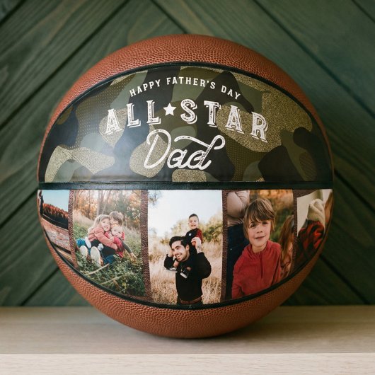 All-Star Vater Green Camouflage & Leather Foto Basketball