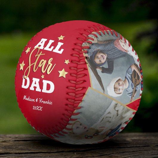 All-Star Vater Vatertag Foto Collage Red Baseball
