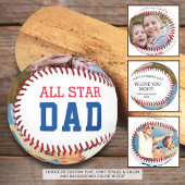 ALL STAR VATER Zwei Fotos Personalisierter Vaterta Baseball
