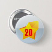 All Star zwanzig Jahre alt! Geburtstag Button (Vorne & Hinten)