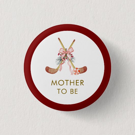 All Stars Girl Hockey Mother To Be Baby Shower  Button (Vorderseite)