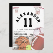 All Stars Kids Birthday Party Einladung (Vorne/Hinten)