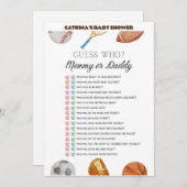 All Stars Sports Baby Dusche - bestellbarer Name, Einladung (Vorne/Hinten)