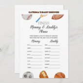 All Stars Sports Baby Dusche - bestellbarer Name, Einladung (Vorne/Hinten)