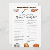 All Stars Sports Baby Dusche - bestellbarer Name, Einladung (Vorne/Hinten)