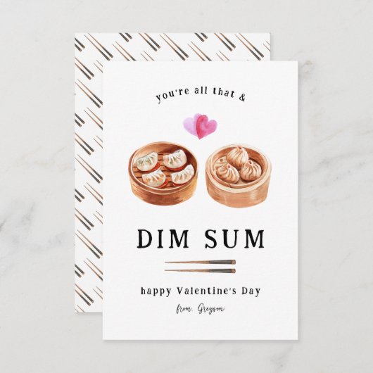 All That & Dim Sum | Dumpling Valentine Mitteilungskarte (Vorne/Hinten)