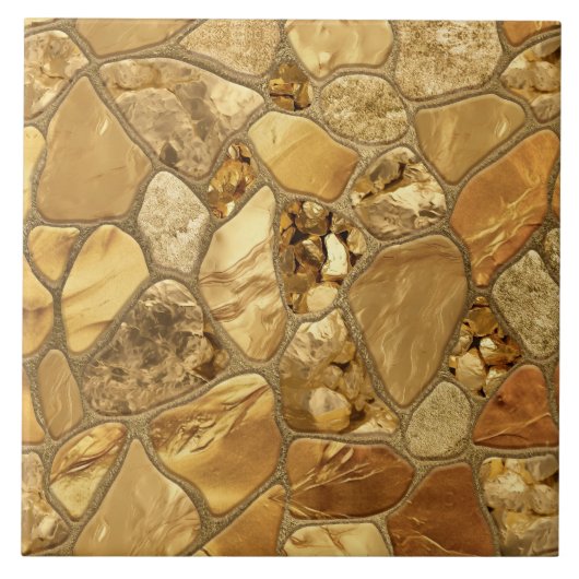 All that Gold - Kiesel voronoi mosaic N1 Fliese (Vorderseite)