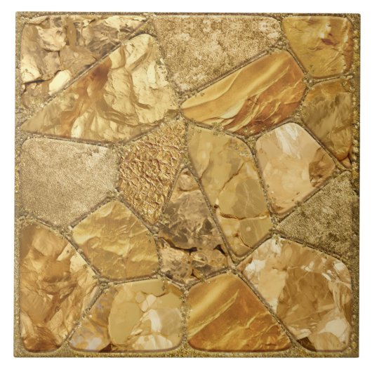 All that Gold - Kiesel voronoi mosaic N2 Fliese (Vorderseite)