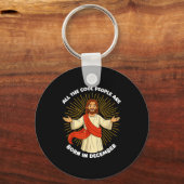 All The Cool People Are Born In December Funny Quo Schlüsselanhänger (Vorderseite)