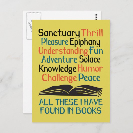 All These I Have Found in Books Postkarte (Vorne/Hinten)