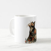 "All Things Change" Japanese Cat in Kimono Art Kaffeetasse (Vorderseite Links)