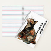"All Things Change" Japanese Cat in Kimono Art Notizblock (Innen)