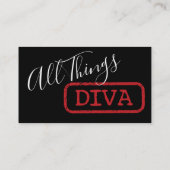 "All Things Diva" Afrikanischer Amerikaner Diva Visitenkarte (Rückseite)