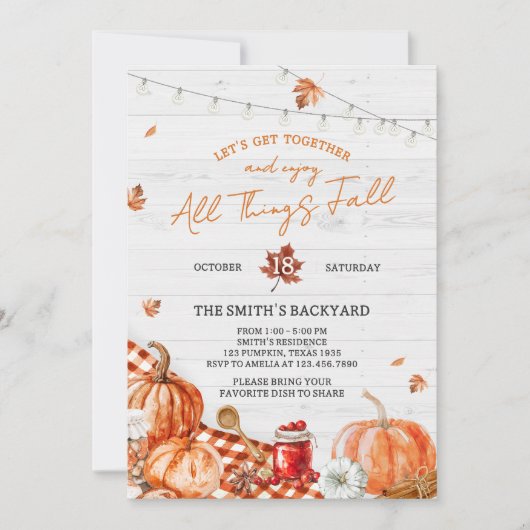 All Things Fall Festival Party Invitation Einladung (Vorderseite)