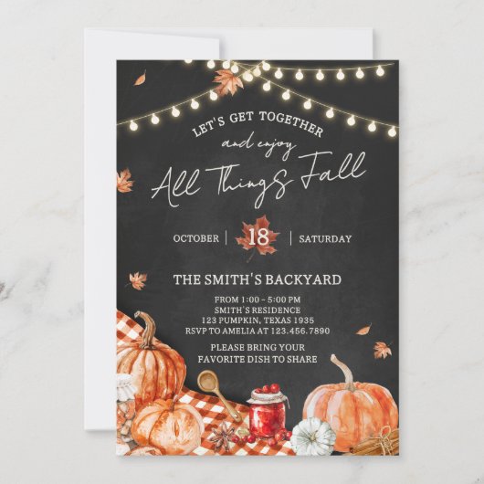 All Things Fall Party Invitation Einladung (Vorderseite)