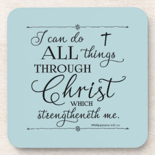 All Things Through Christ - Philippians 4:13 Getränkeuntersetzer