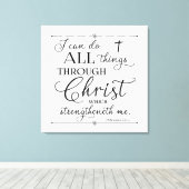 All Things Through Christ - Philippians 4:13 Leinwanddruck (Insitu (Holzboden))