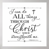 All Things Through Christ - Philippians 4:13 Poster (Vorne)
