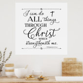 All Things Through Christ - Philippians 4:13 Poster (Küche)