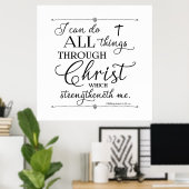 All Things Through Christ - Philippians 4:13 Poster (Heimbüro)