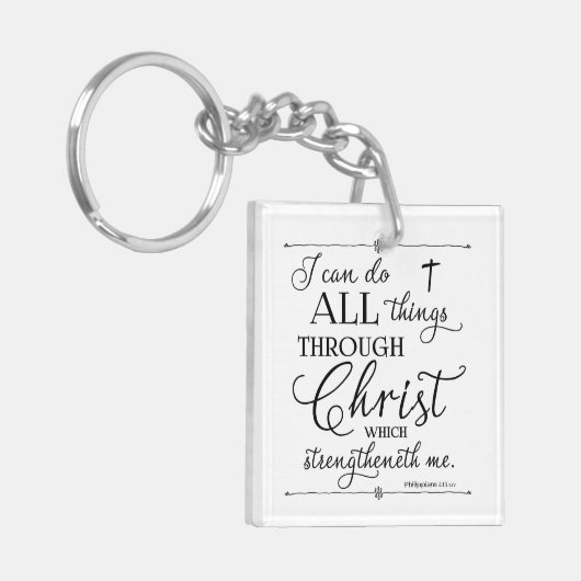 All Things Through Christ - Philippians 4:13 Schlüsselanhänger (Vorderseite links)