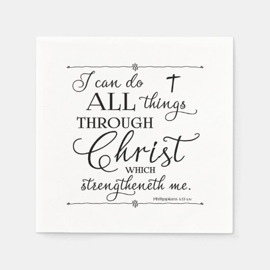 All Things Through Christ - Philippians 4:13 Serviette (Vorderseite)