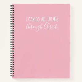"All Things Through Christ" rosa Notebook Notizblock