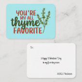 All Thyme Lieblings-Funny Pun Niedlich Valentinsta Mitteilungskarte (Vorne/Hinten)