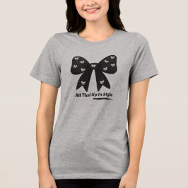 All Tied Up In Style – Chic Minimalist Bow T-Shirt Tri-Blend Shirt