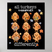 All Turkeys Communicate Differently Thanksgiving A Poster (Vorne)