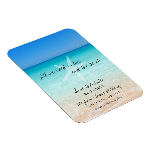 All We Need is Love Beach Save the Date Magnets Magnet (Rechte Seite)