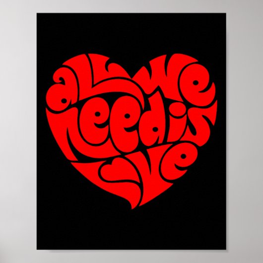 All We Need Is Love Valentine's Day Heart  Poster (Vorne)